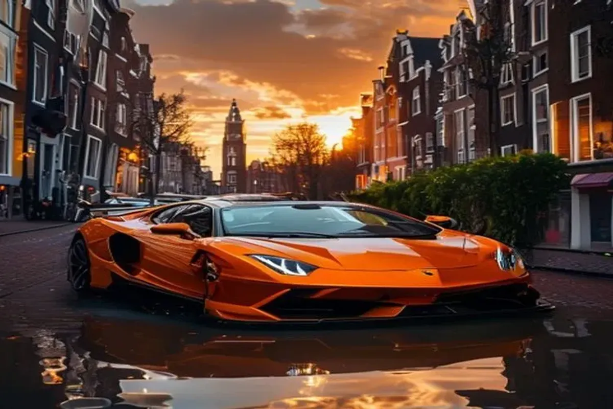 Peter de Groot met zijn Lamborghini Huracán